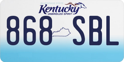 KY license plate 868SBL
