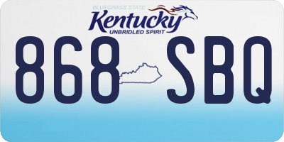 KY license plate 868SBQ