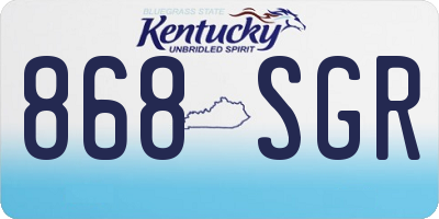 KY license plate 868SGR
