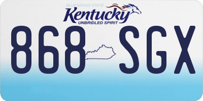 KY license plate 868SGX