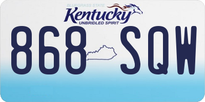 KY license plate 868SQW
