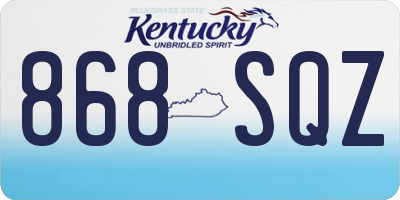 KY license plate 868SQZ