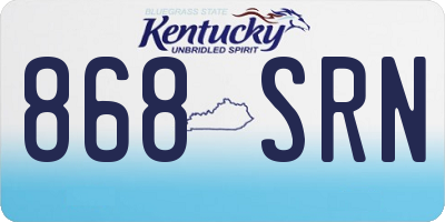 KY license plate 868SRN
