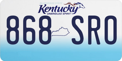 KY license plate 868SRO