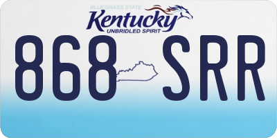 KY license plate 868SRR