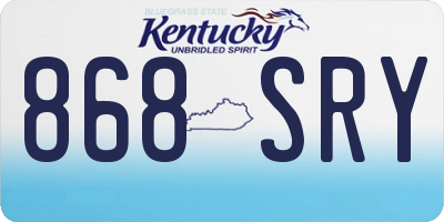 KY license plate 868SRY