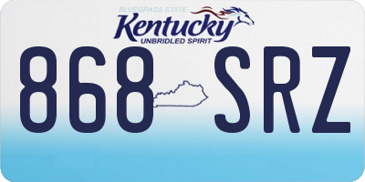 KY license plate 868SRZ