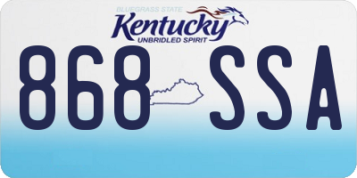 KY license plate 868SSA