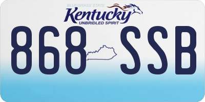 KY license plate 868SSB