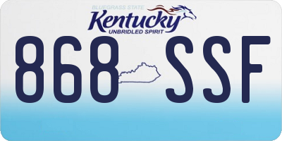 KY license plate 868SSF
