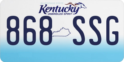 KY license plate 868SSG