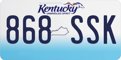 KY license plate 868SSK