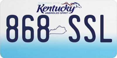 KY license plate 868SSL