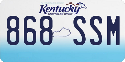KY license plate 868SSM