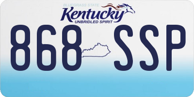 KY license plate 868SSP