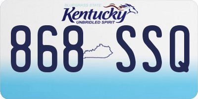 KY license plate 868SSQ