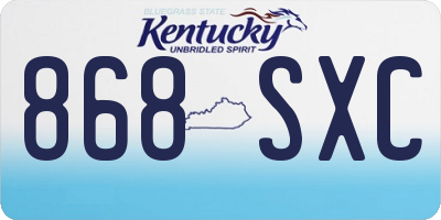 KY license plate 868SXC