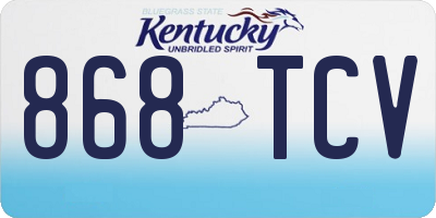 KY license plate 868TCV