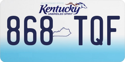 KY license plate 868TQF