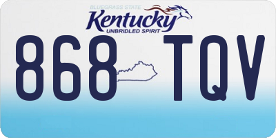 KY license plate 868TQV