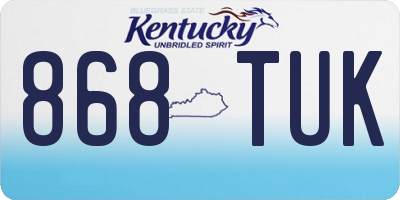 KY license plate 868TUK