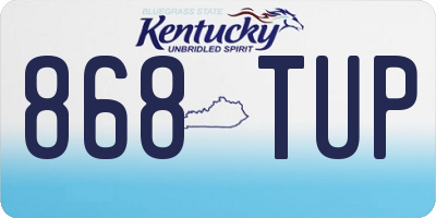 KY license plate 868TUP