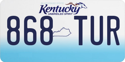 KY license plate 868TUR