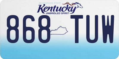 KY license plate 868TUW