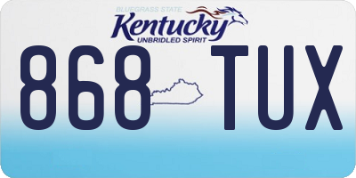 KY license plate 868TUX