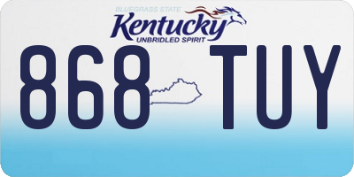 KY license plate 868TUY