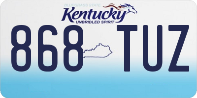 KY license plate 868TUZ