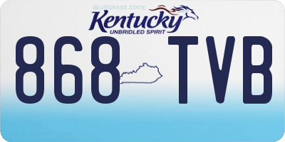 KY license plate 868TVB