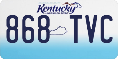 KY license plate 868TVC