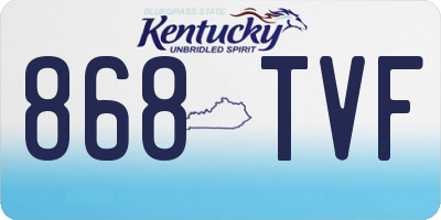 KY license plate 868TVF