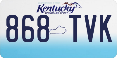 KY license plate 868TVK