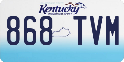 KY license plate 868TVM