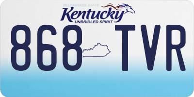 KY license plate 868TVR