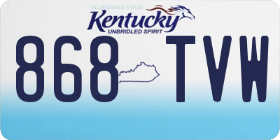 KY license plate 868TVW