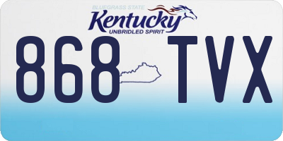 KY license plate 868TVX