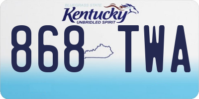 KY license plate 868TWA