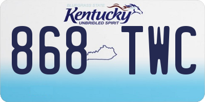 KY license plate 868TWC