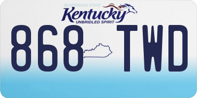 KY license plate 868TWD