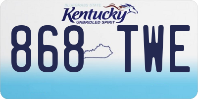 KY license plate 868TWE