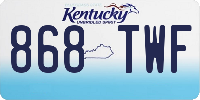 KY license plate 868TWF