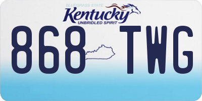 KY license plate 868TWG