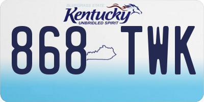 KY license plate 868TWK
