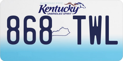 KY license plate 868TWL