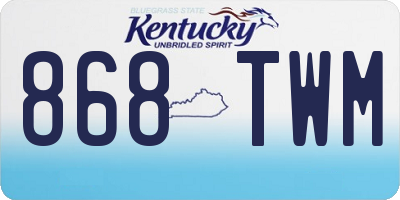 KY license plate 868TWM