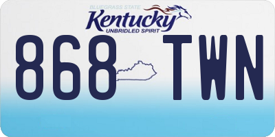 KY license plate 868TWN