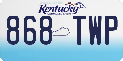 KY license plate 868TWP
